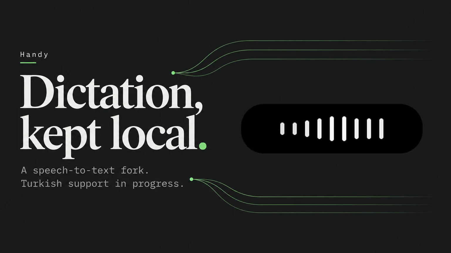 Handy: Dictation, kept local.