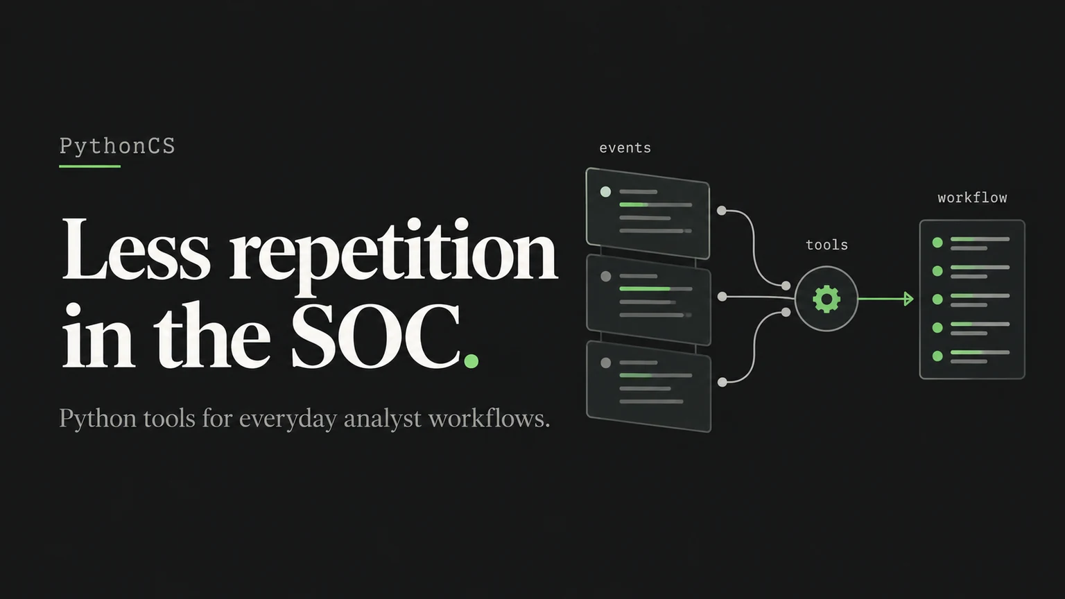 PythonCS: Less repetition in the SOC.